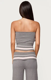 Edikted Kaliya Stripey Strapless Knit Top