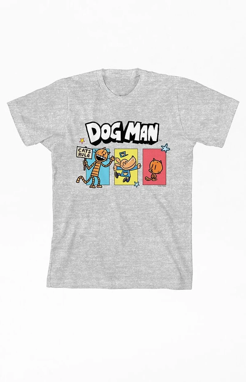 Kids Dog Man Petey the Cat & Lil Heather Grey T-Shirt