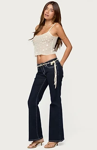 Edikted Louis Contrast Low Rise Jeans