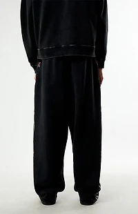 Pacsun Black Flame Star Fleece Baggy Sweatpants