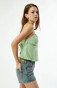 Your Favorite Embroidered Tie Back Babydoll Top