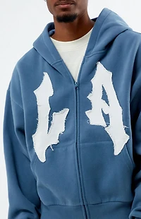 Pacsun LA Raw Applique Full Zip Hoodie