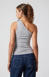 Third Charm Callie One Shoulder Buckle Tube Top