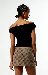 Rhythm Juno Velvet Off-The-Shoulder Top