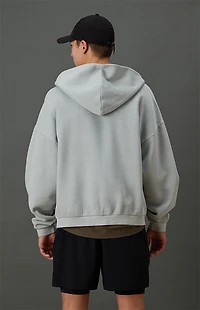 A.R.C. Gray Vintage Wash Heavyweight Fleece Zip Up Hoodie