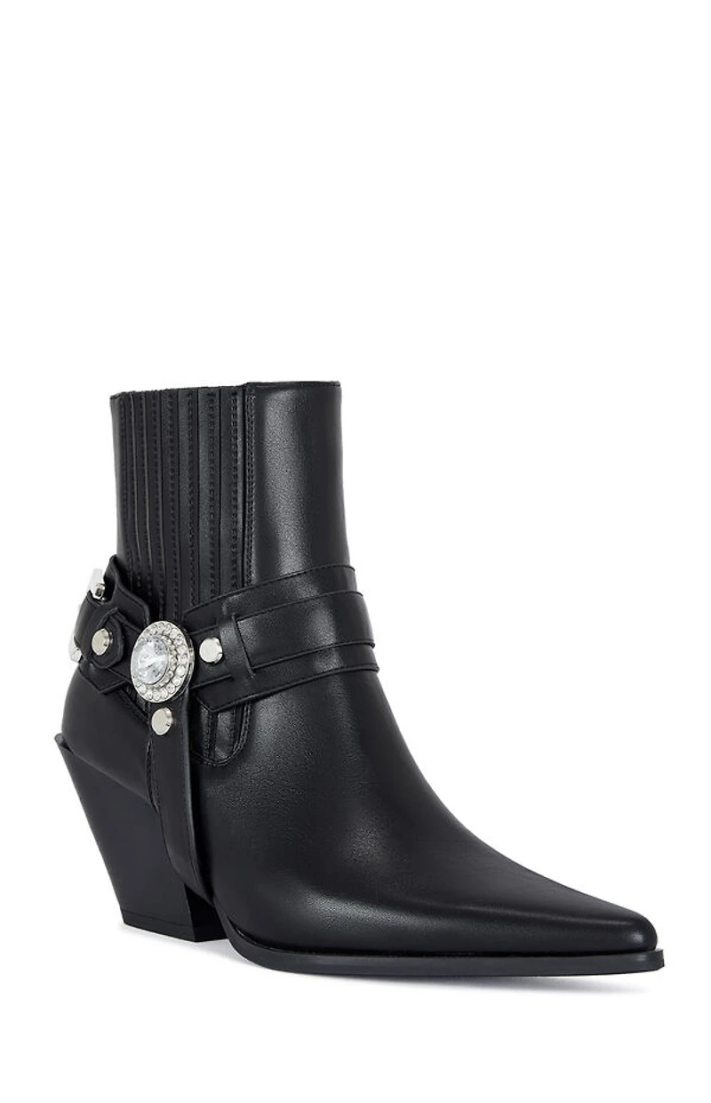 AZALEA WANG Women's Lenkov Faux Leather Western Booties