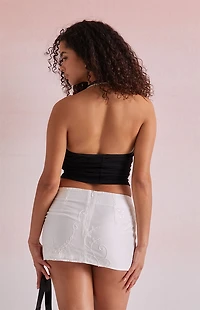 Beverly and Beck Embroidered Micro Mini Skirt