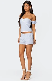 Edikted Taryn Off Shoulder Striped Top