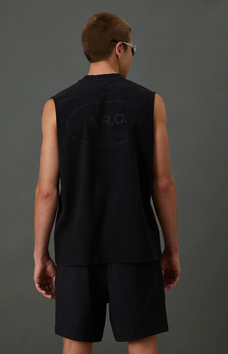 A.R.C. Black Vintage Wash Comfort Cut Off Muscle T-Shirt