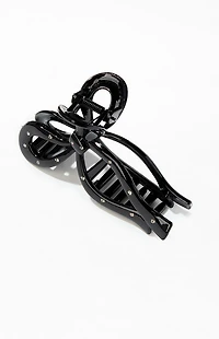 LA Hearts Black Rhinestone Bow Hair Claw Clip