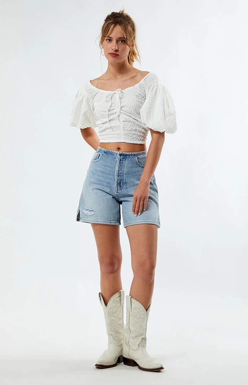 CIRCUS NY Baeley Gardenia Ruched Top