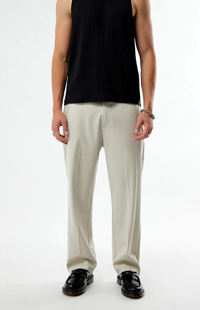 FIELD OF STUDY by Pacsun Cream Straight Trousers