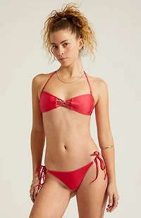 Third Charm Pink Shine Naya Ring Side Tie Cheeky Bikini Bottom