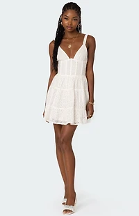 Edikted Bennett Eyelet Corset Mini Dress