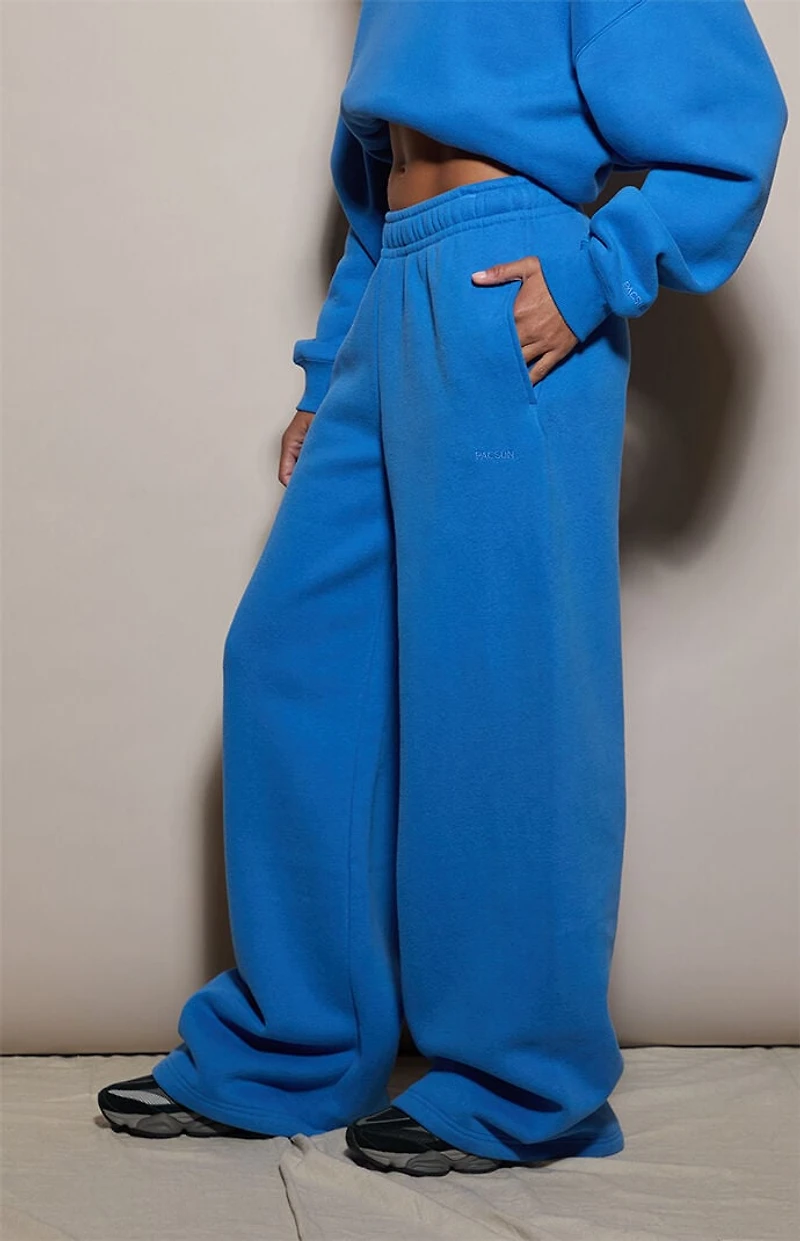 Pacsun Blue Ultra Soft Fleece Baggy Sweatpants