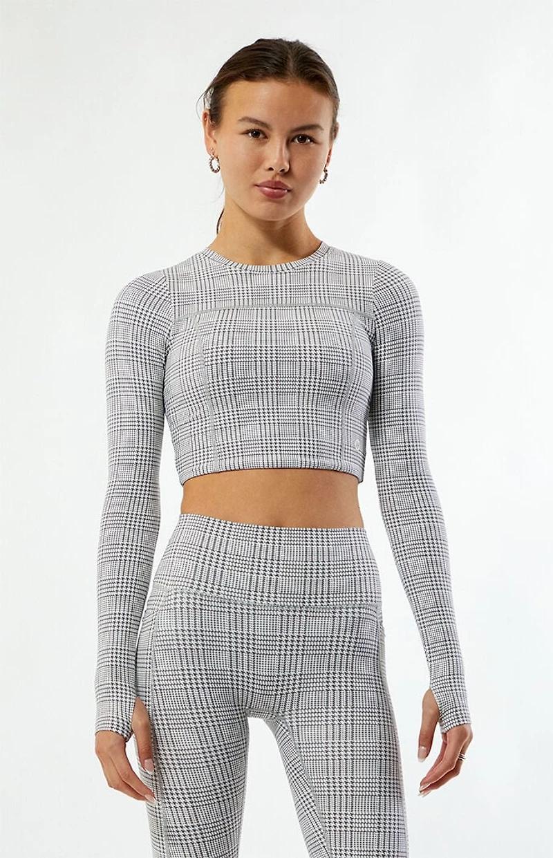 ASTORIA ACTIVEWEAR Active Plaid Long Sleeve Top