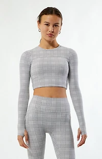 ASTORIA ACTIVEWEAR Active Plaid Long Sleeve Top