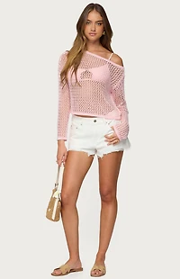 Edikted Inara Off Shoulder Crochet Top