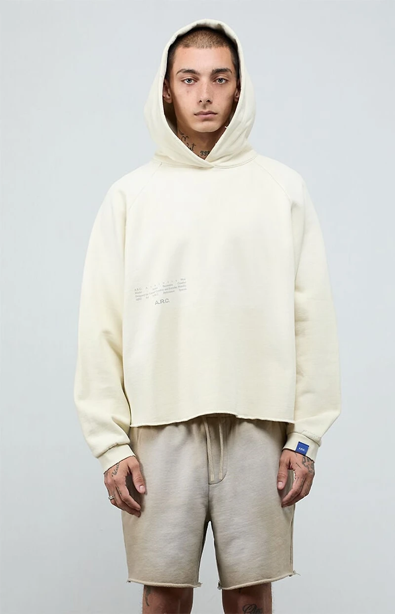 A.R.C. Light Gray Vintage Wash Heavyweight Raglan Cutoff Oversized Fleece Hoodie