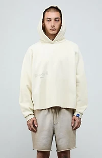 A.R.C. Light Gray Vintage Wash Heavyweight Raglan Cutoff Oversized Fleece Hoodie