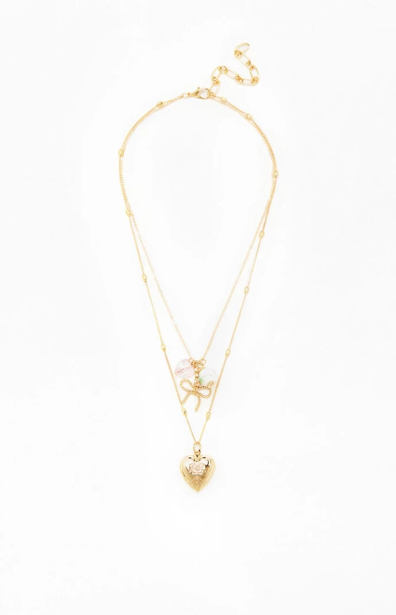 LA Hearts Azalea Layered Necklace