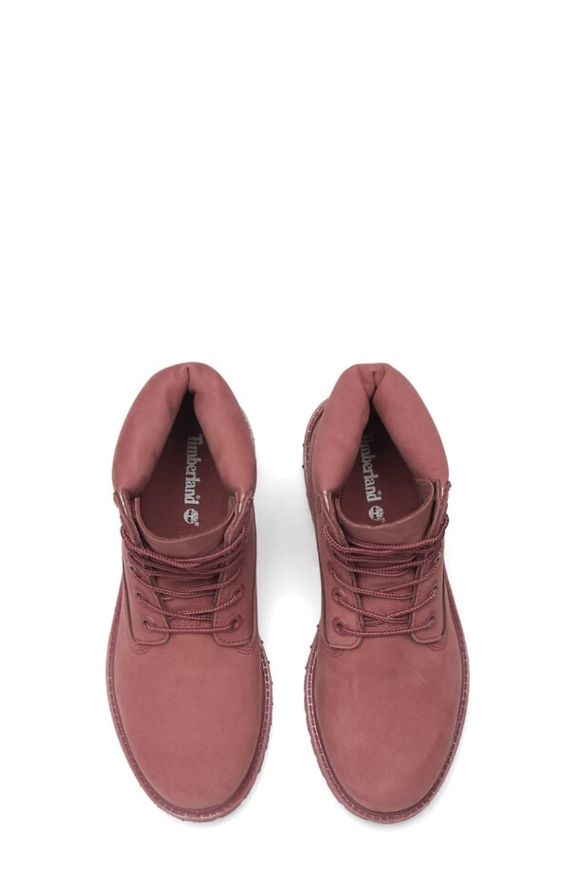 Timberland Women's Red Premium 6inch Waterproof Lace-Up Boots