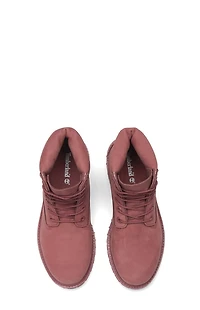 Timberland Women's Red Premium 6inch Waterproof Lace-Up Boots