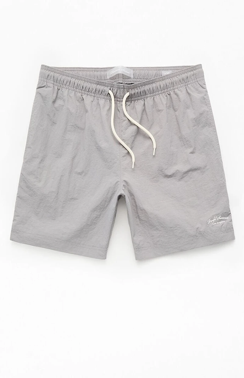 Pacsun Gray Collegiate 6.5" Swim Trunks