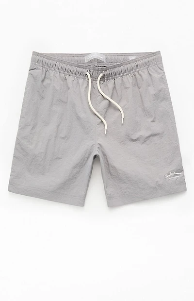 Pacsun Gray Collegiate 6.5" Swim Trunks