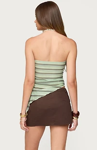 Edikted Sari Striped Strapless Asymmetric Top