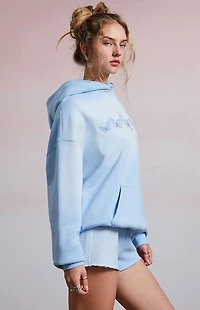 Third Charm Butterflies Embroidered Pullover Hoodie