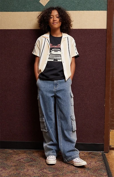Pacsun Kids Medium Indigo Baggy Cargo Jeans