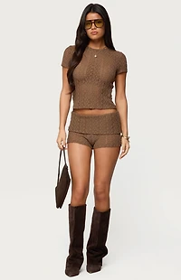 Edikted Rye Sheer Textured T-Shirt