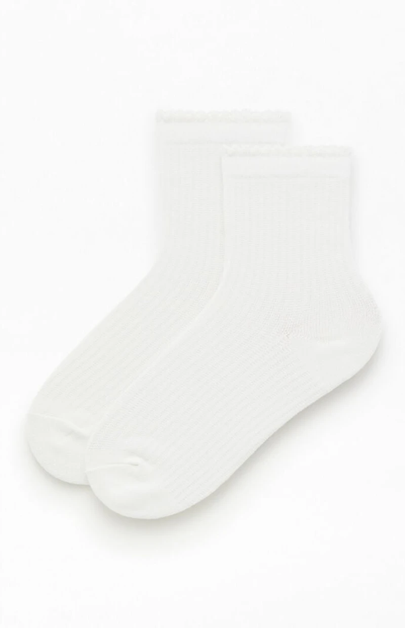 John Galt White Ankle Socks