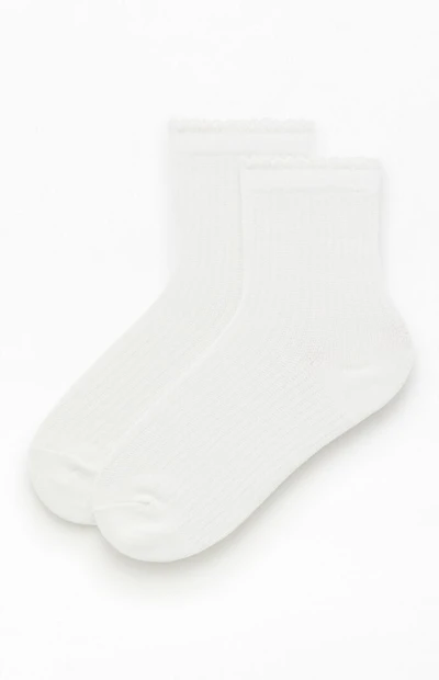 John Galt White Ankle Socks