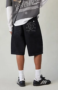 Pacsun Imperial Sports Guild Black Baggy Denim Shorts