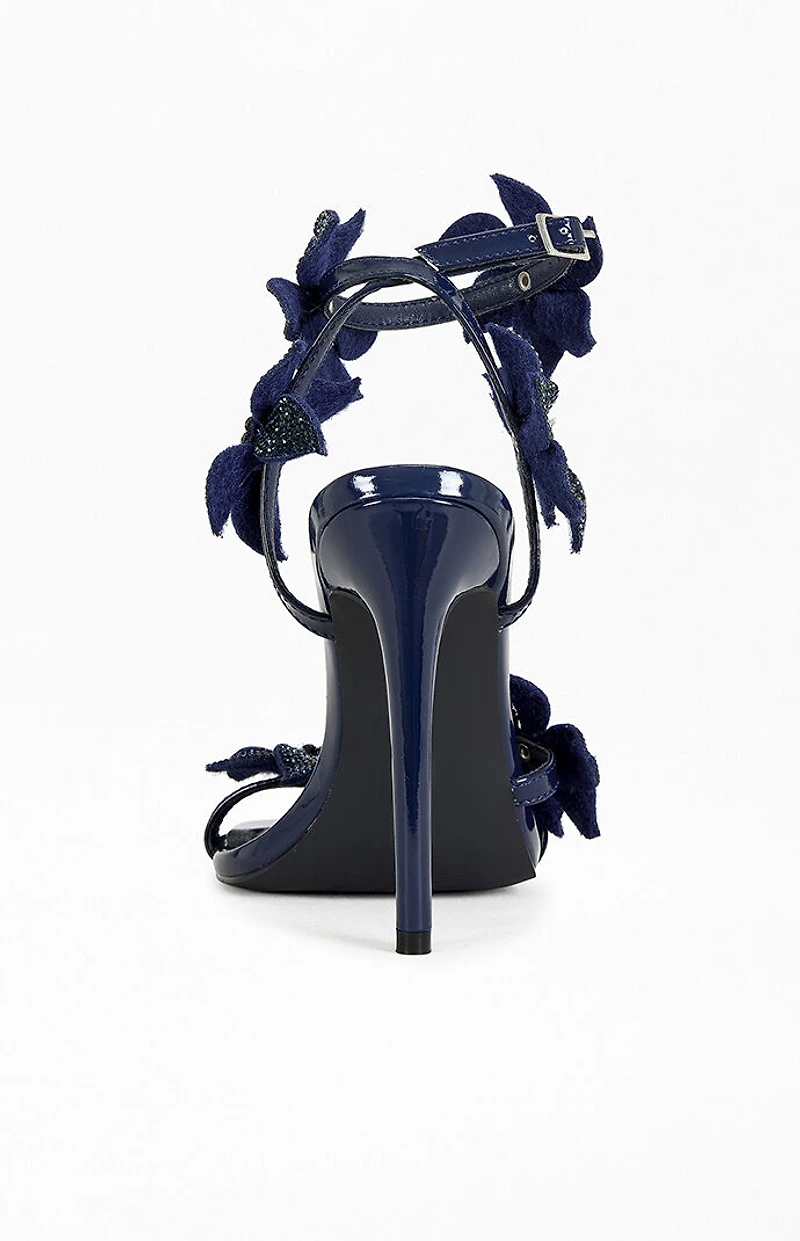 AZALEA WANG Women's Romi Navy Stiletto Sandals