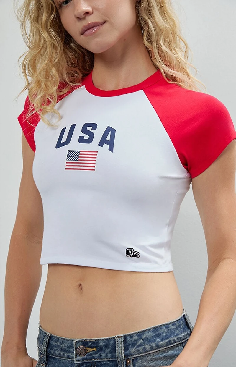 HYPE & VICE USA Homerun Cropped T-Shirt