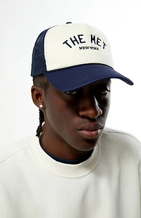 The Met x Pacsun The White & Navy Academy Trucker Hat
