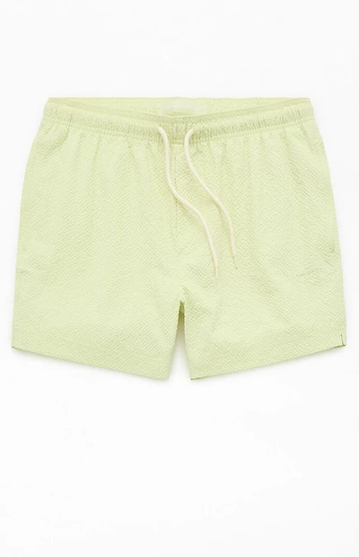 Pacsun Sea Foam Seersucker 4.5" Swim Trunks