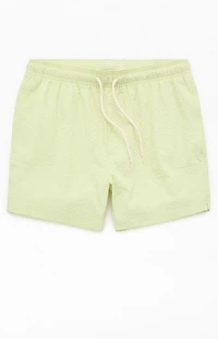 Pacsun Sea Foam Seersucker 4.5" Swim Trunks