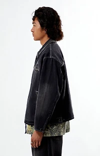 Pacsun Black Washed Denim Gas Jacket