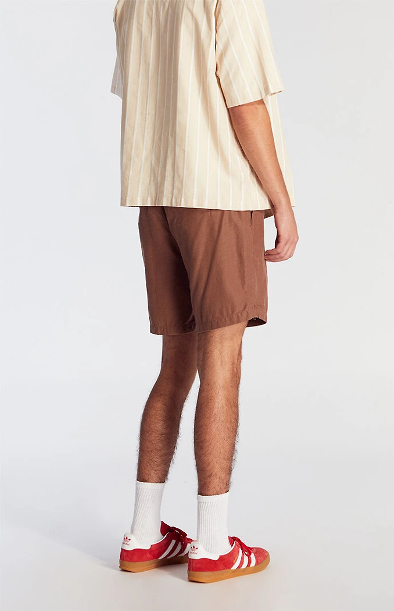 Pacsun Brown Cole Cotton Volley Shorts