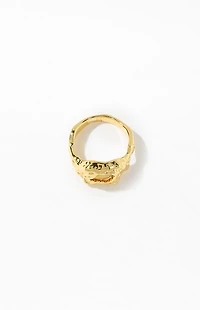 Pacsun Gold Gemstone Ring