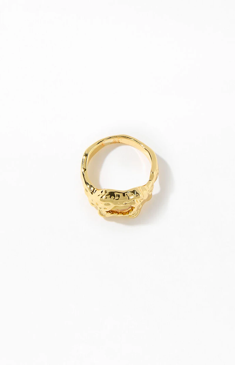 Pacsun Gold Gemstone Ring