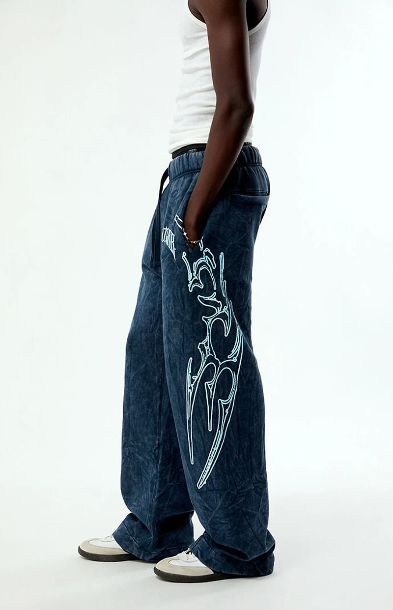 Nightlab x Pacsun Washed Navy Night Moon Baggy Sweatpants