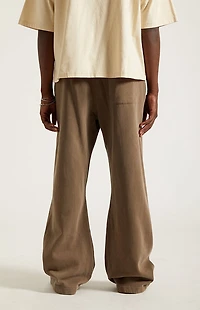 Pacsun Brown Fleece Baggy Bootcut Sweatpants