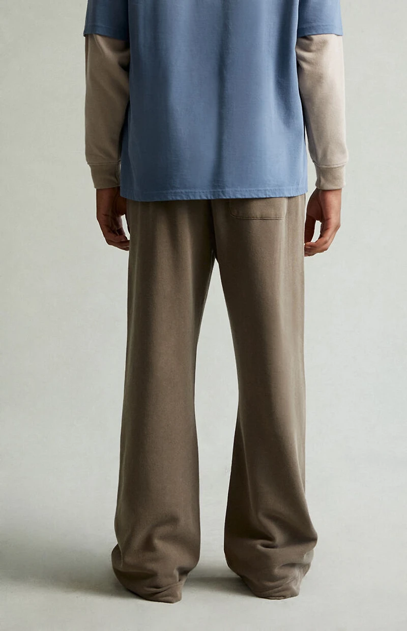 Pacsun Brown Fleece Baggy Bootcut Sweatpants