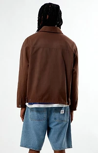 Pacsun Brown Washed Canvas Gas Jacket