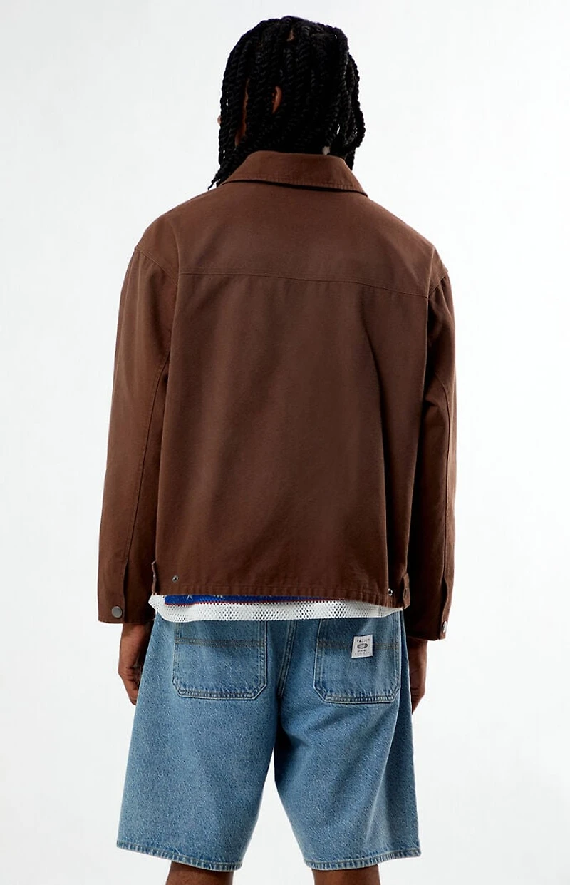 Pacsun Brown Washed Canvas Gas Jacket